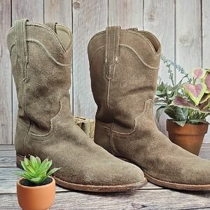 TACOVAS THE ROY MEN'S GRANITE  SUEDE ANKLE COWBOY BOOTS